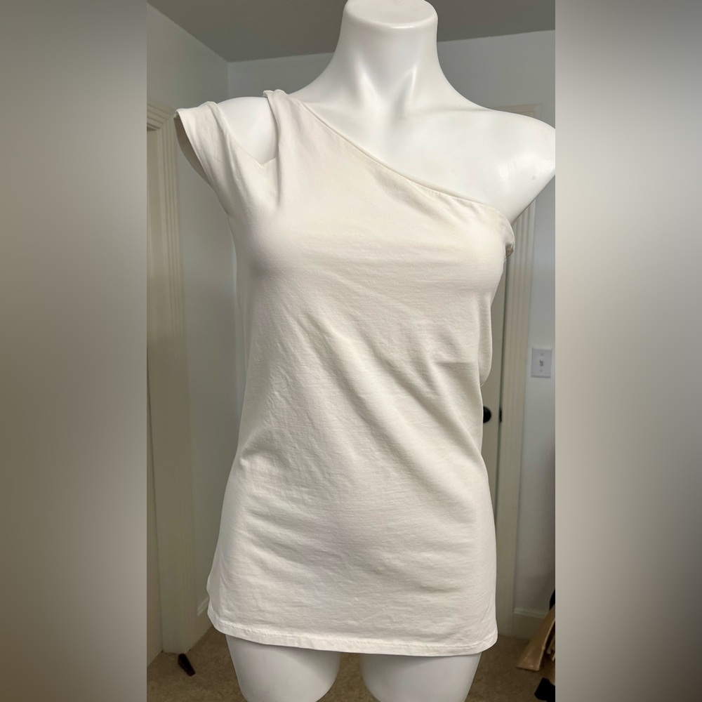 Boston Proper One-Shoulder White Top